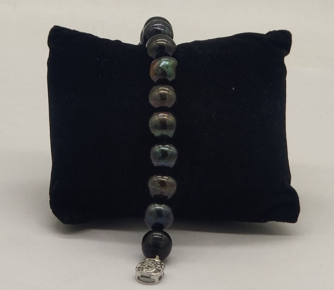 Midnight Black Pearl Bracelet | SHOBITAM