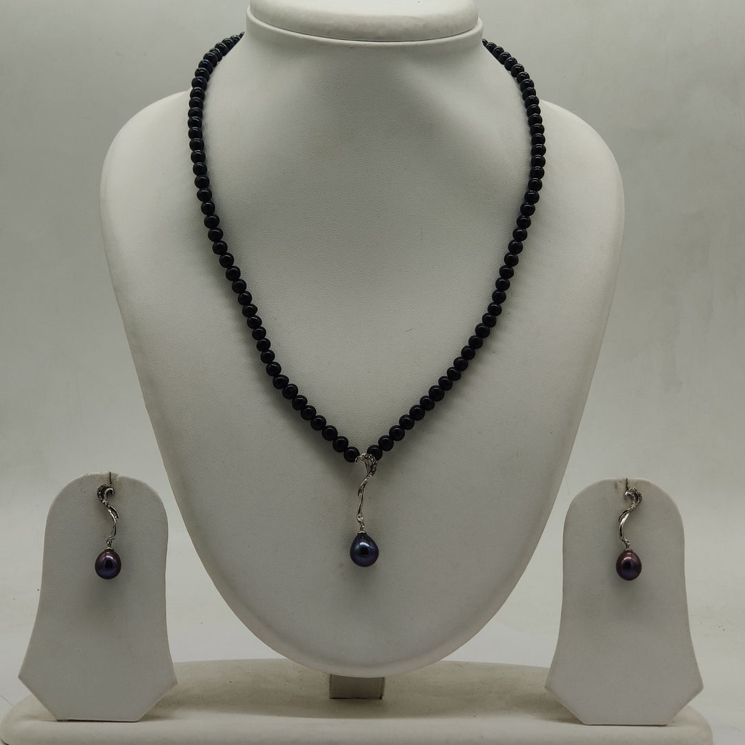 Classic Noir Pearl One pendent set | SHOBITAM