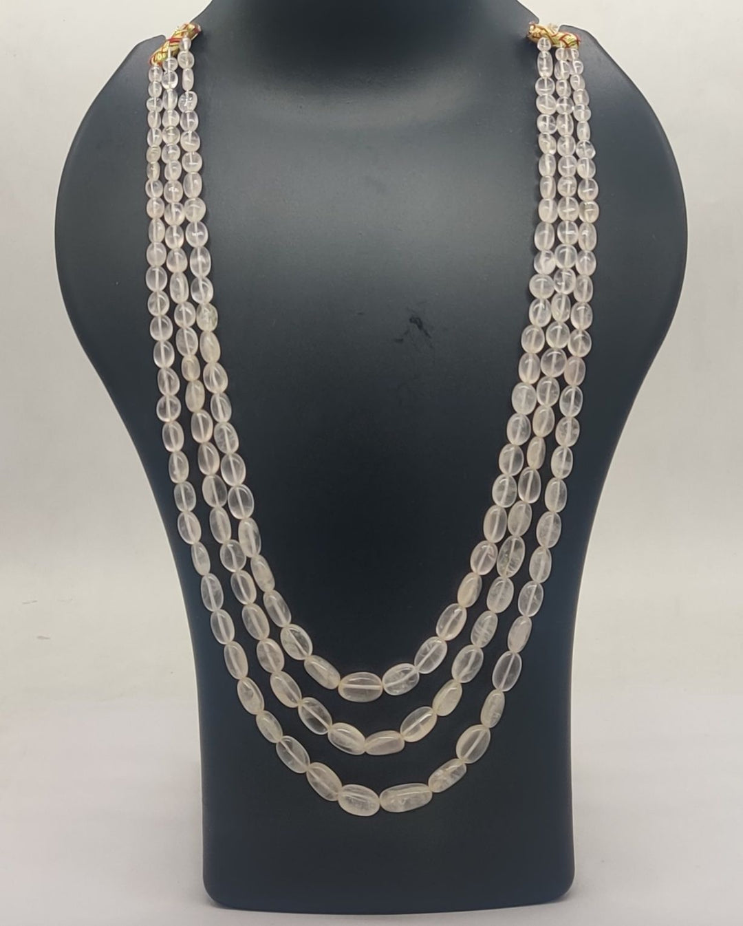 Crystal Cascade Triple-Strand Necklace