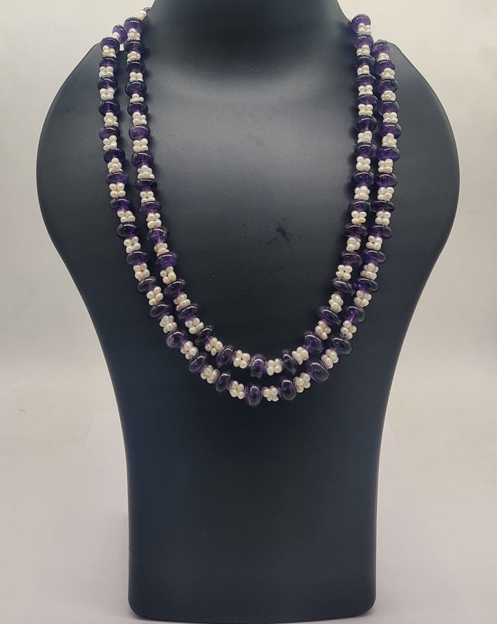 Lavender Grace Beaded Pearl Necklace | SHOBITAM