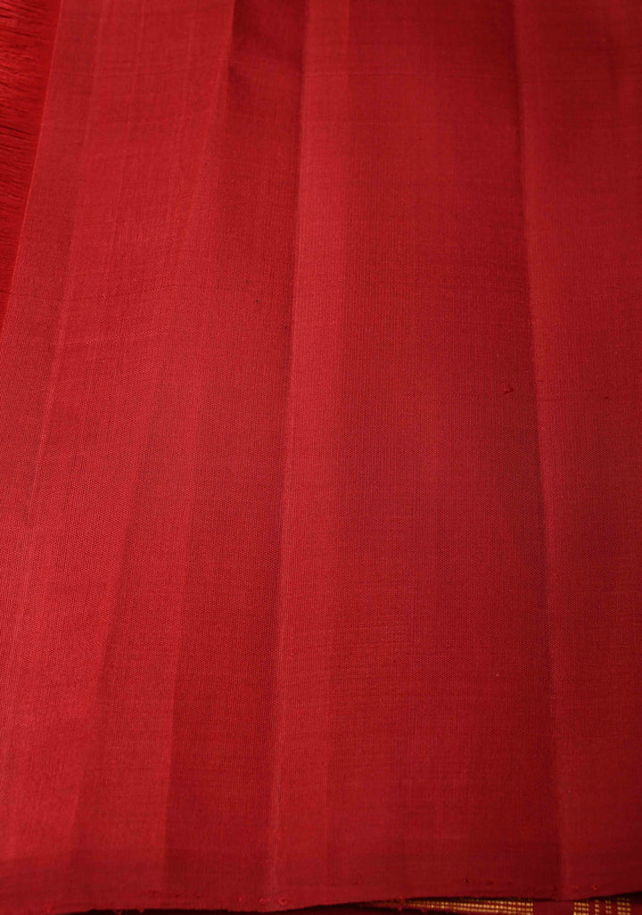 Blush Mist Color Rising Temple border on Pure Kanjivaram Silk Saree | SILK MARK CERTIFIED