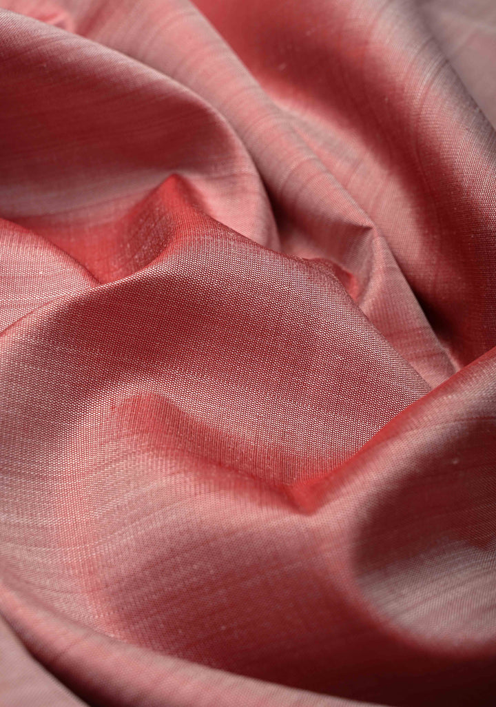 Blush Mist Color Rising Temple border on Pure Kanjivaram Silk Saree | SILK MARK CERTIFIED