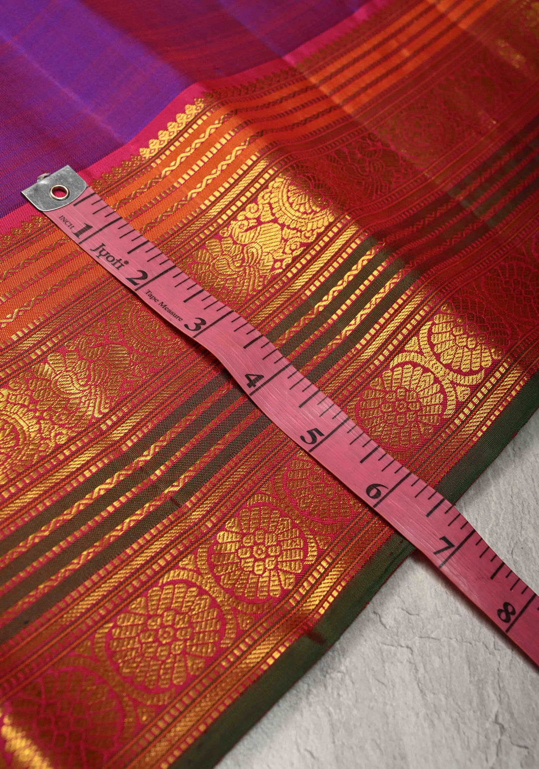 Purple Dual tone Pure Kanjivaram Silk Saree with Zari Buttas and Zari Border | SILK MARK CERTIFIED