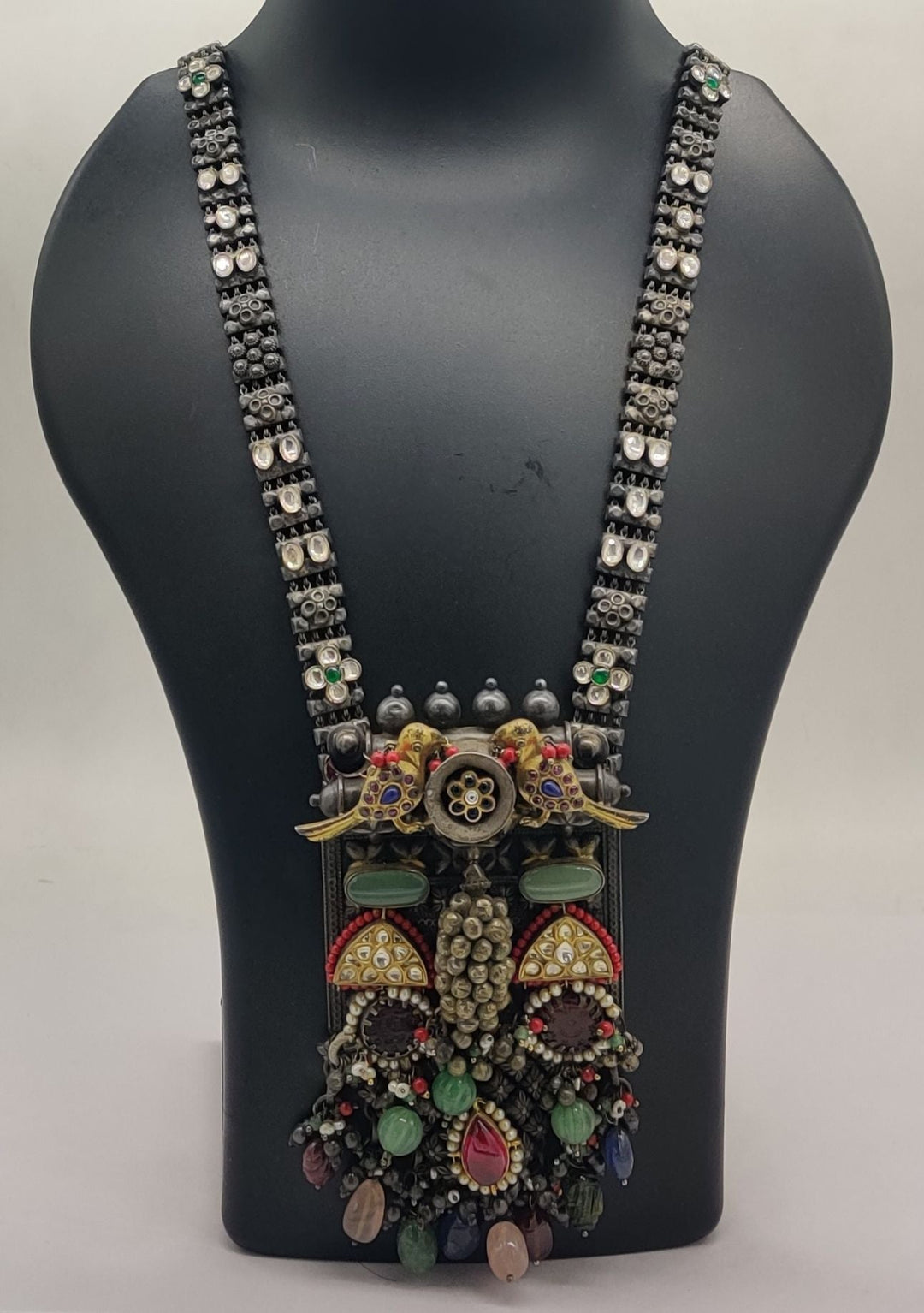 92.5 silver Malavika Mayura Pendant Necklace | SHOBITAM
