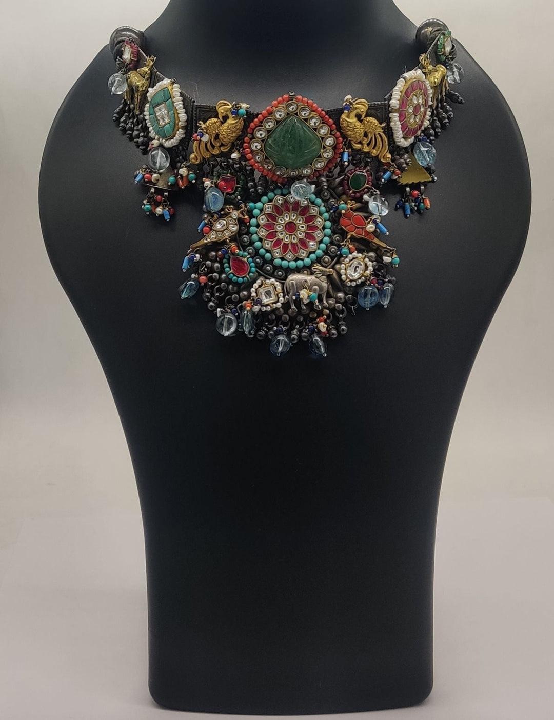 Gajalakshmi Multimotif Heritage Necklace | SHOBITAM