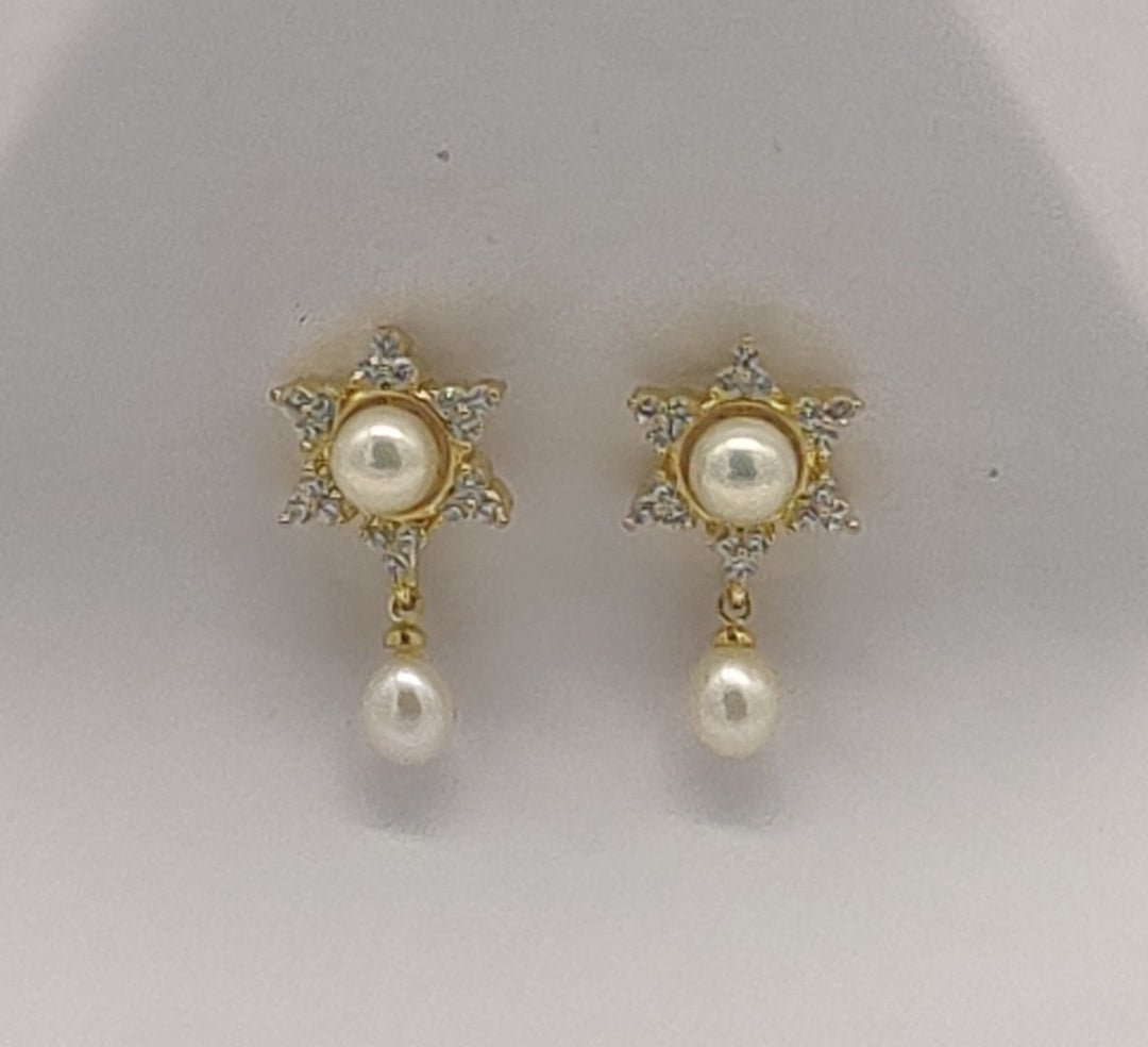 Starburst Pearl Drop Earrings | SHOBITAM