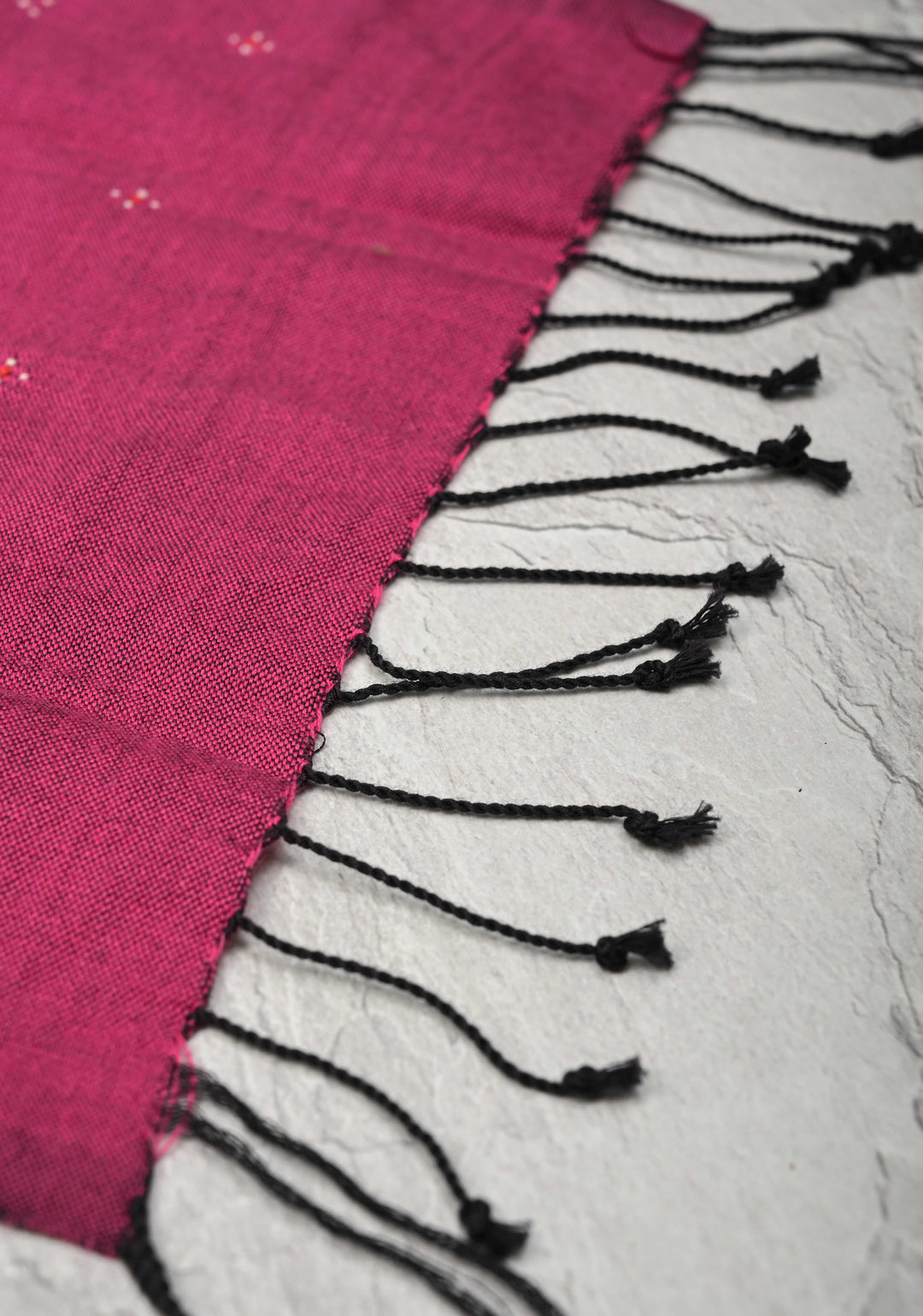 Stole: Authentic Plum Thangaliya Cotton Stole with Dots Patterns Dangasiyas of Kutch