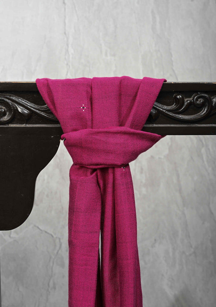 Stole: Authentic Plum Thangaliya Cotton Stole with Dots Patterns Dangasiyas of Kutch