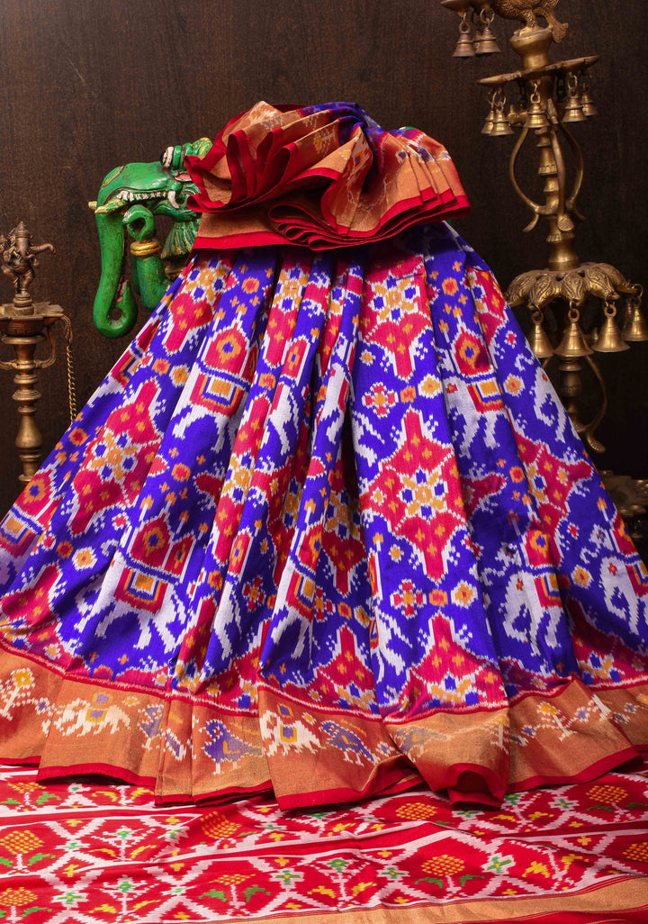 Ambari Ikkat Pure SIlk Saree with Elephant Motifs and Zari Border I SILK MARK CERTIFIED