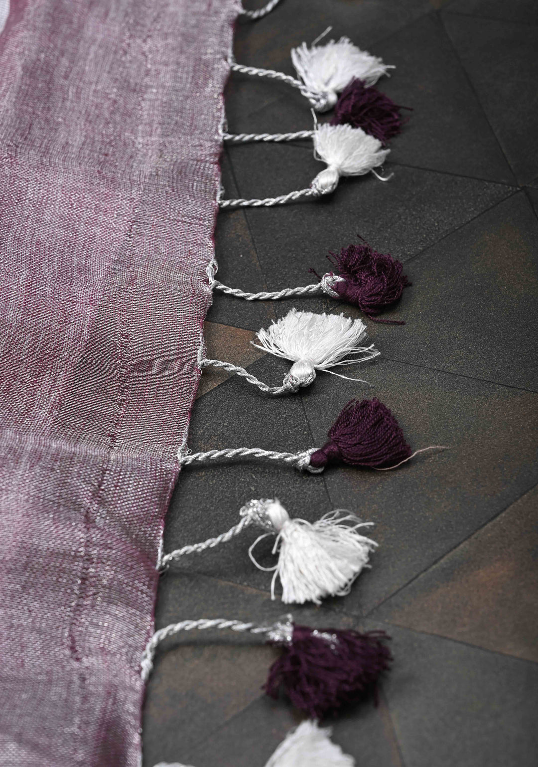 Plum and Silver Alternating Linen and Tissue