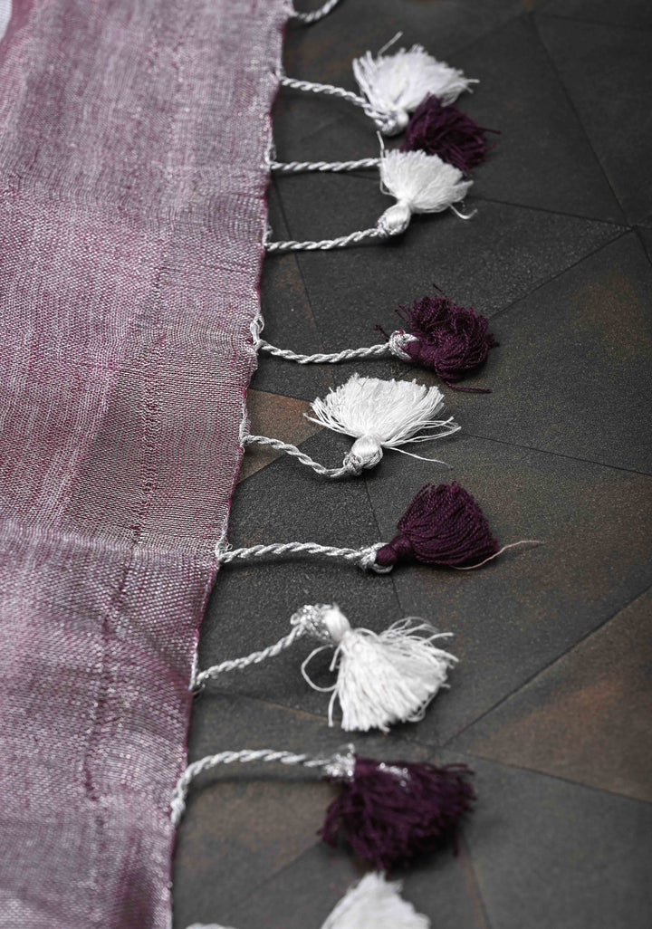 Plum and Silver Alternating Linen and Tissue