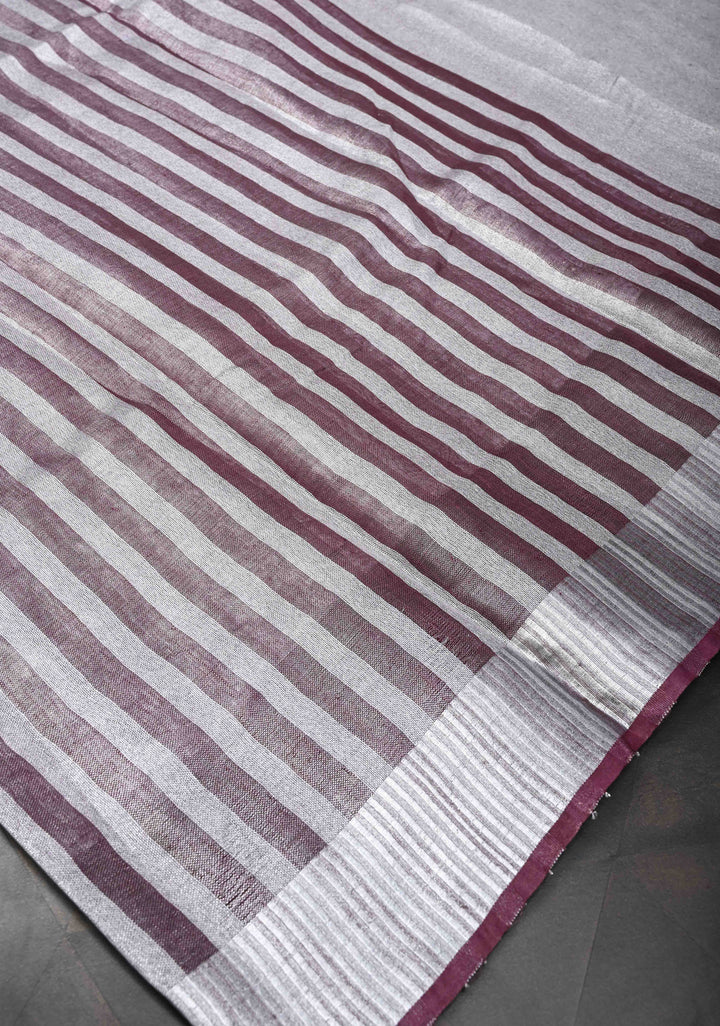 Plum and Silver Alternating Linen and Tissue