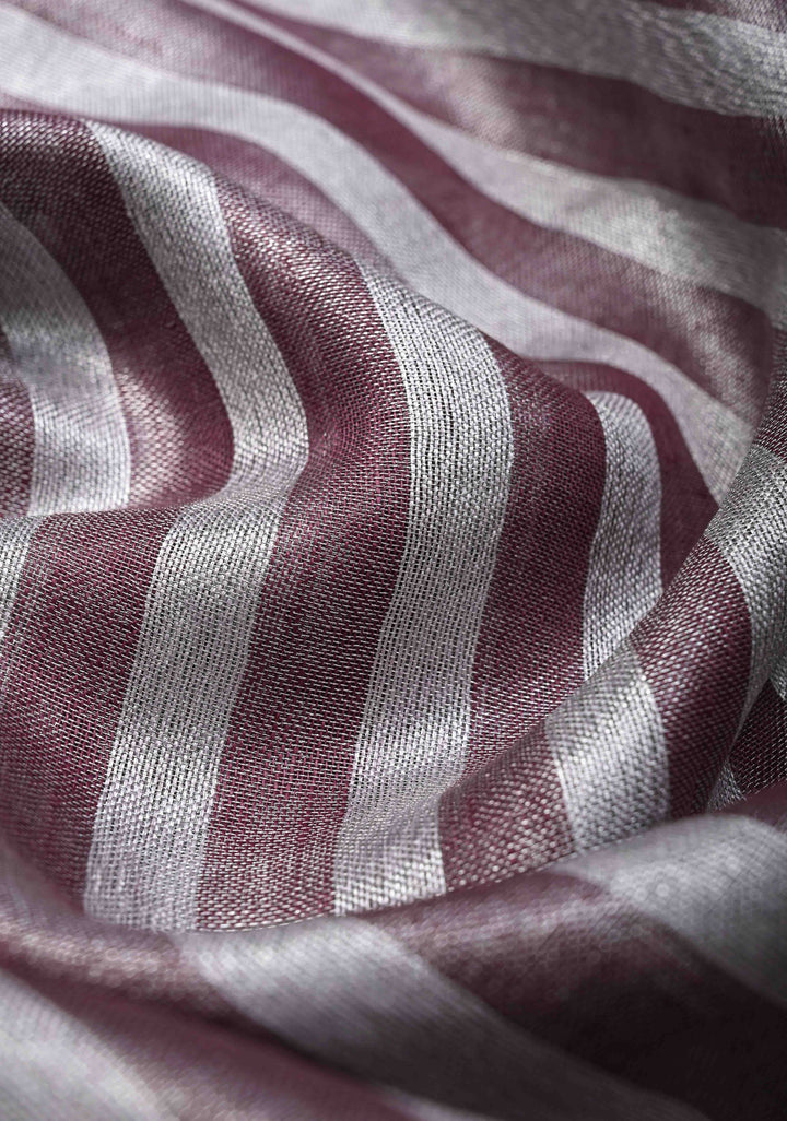 Plum and Silver Alternating Linen and Tissue