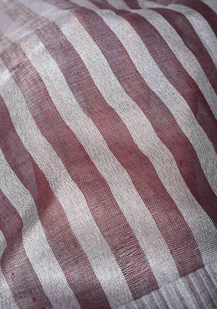 Plum and Silver Alternating Linen and Tissue