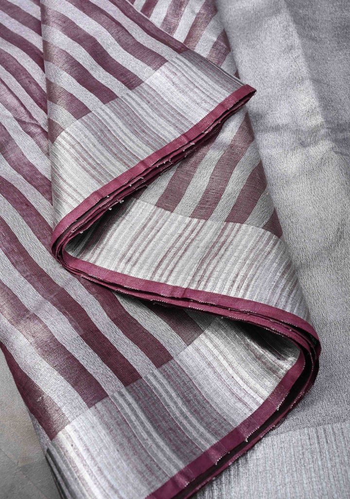 Plum and Silver Alternating Linen and Tissue