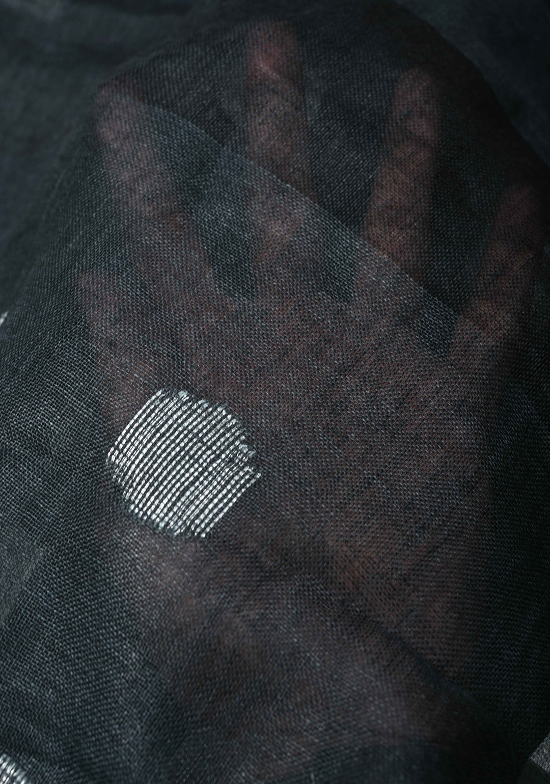Charcoal Black Linen by Linen Saree with Zari Buttas and Zari Border, No Blouse Piece