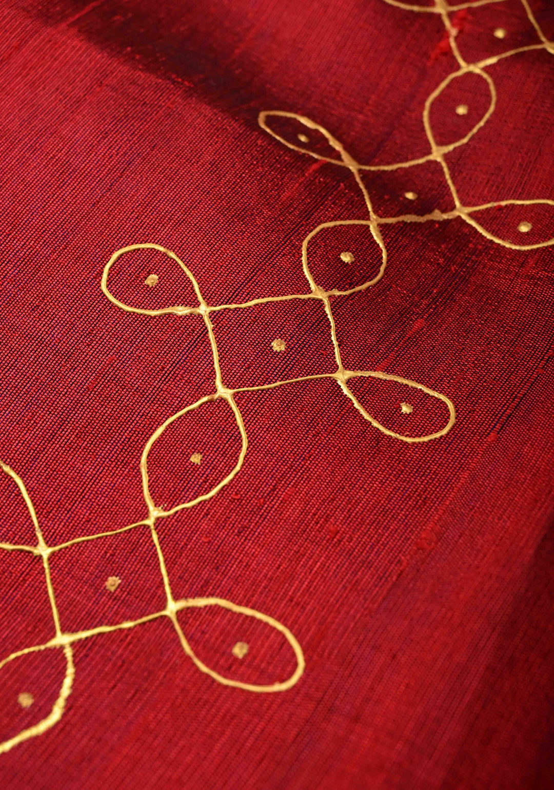Ink Blue Pure Raw Silk Saree with Rangoli Design and Tissue Zari Border | SILK MARK CERTIFIED