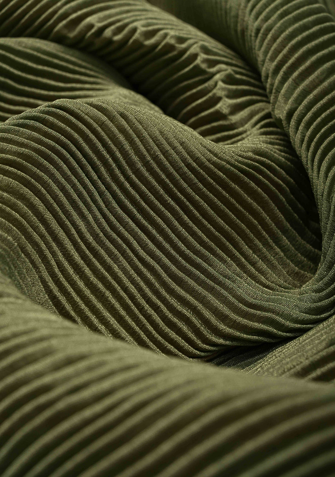 Pleated Satin saree in Sage Green and Maroon, No Blouse Piece | SHOBITAM