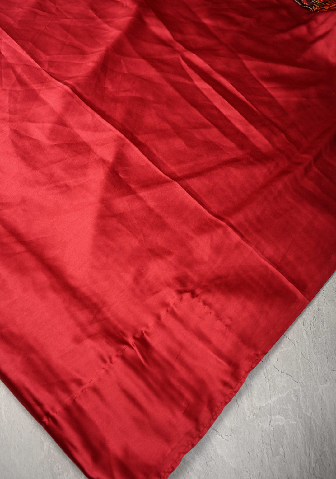 Unique Pleated half and half satin saree with Patola digital print and antique zari