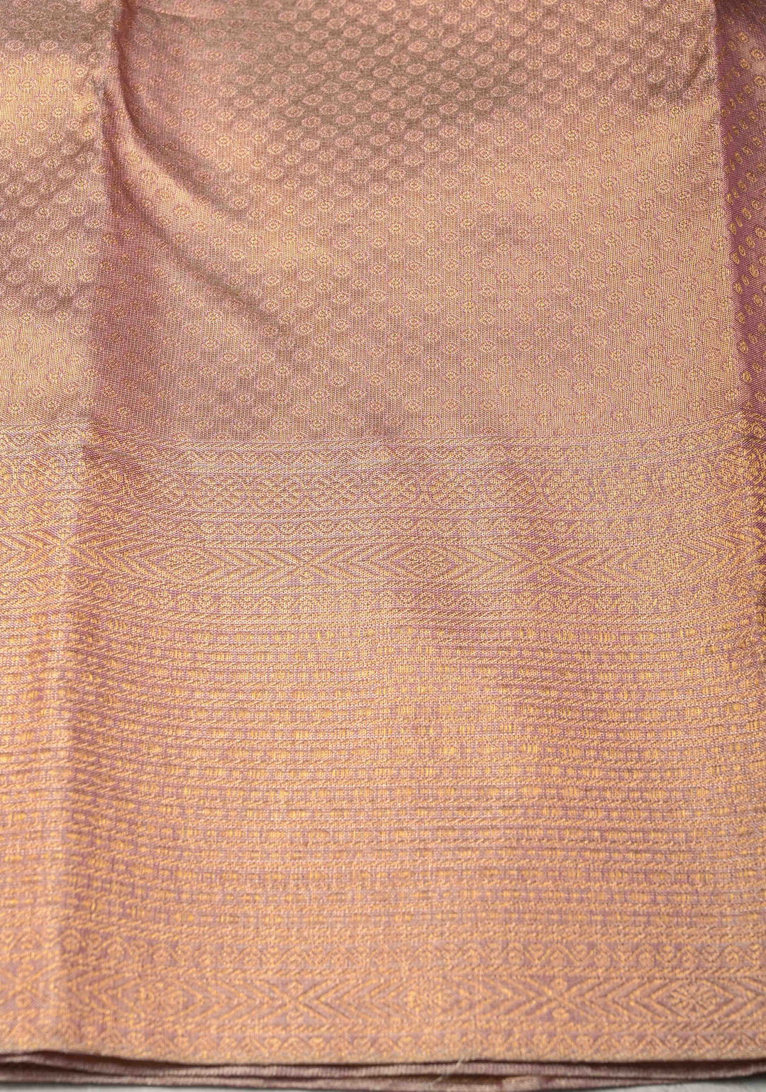 Dusty Rose Kanjivaram Tissue Pure Silk Saree with Brocade and Zari Border | SILK MARK CERTIFIED