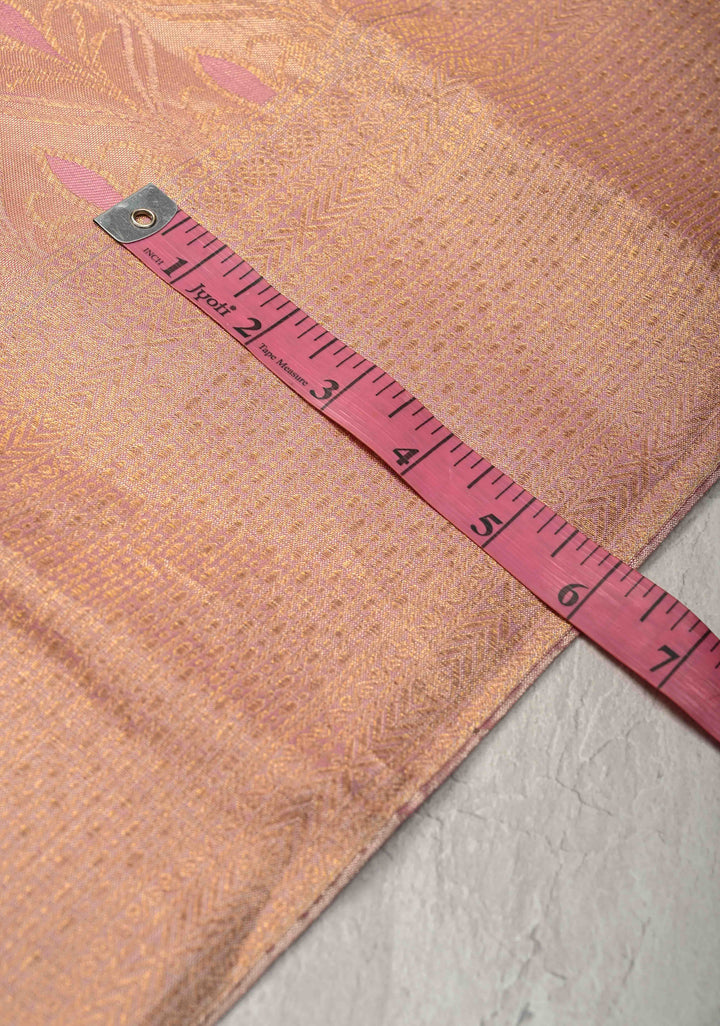 Dusty Rose Kanjivaram Tissue Pure Silk Saree with Brocade and Zari Border | SILK MARK CERTIFIED