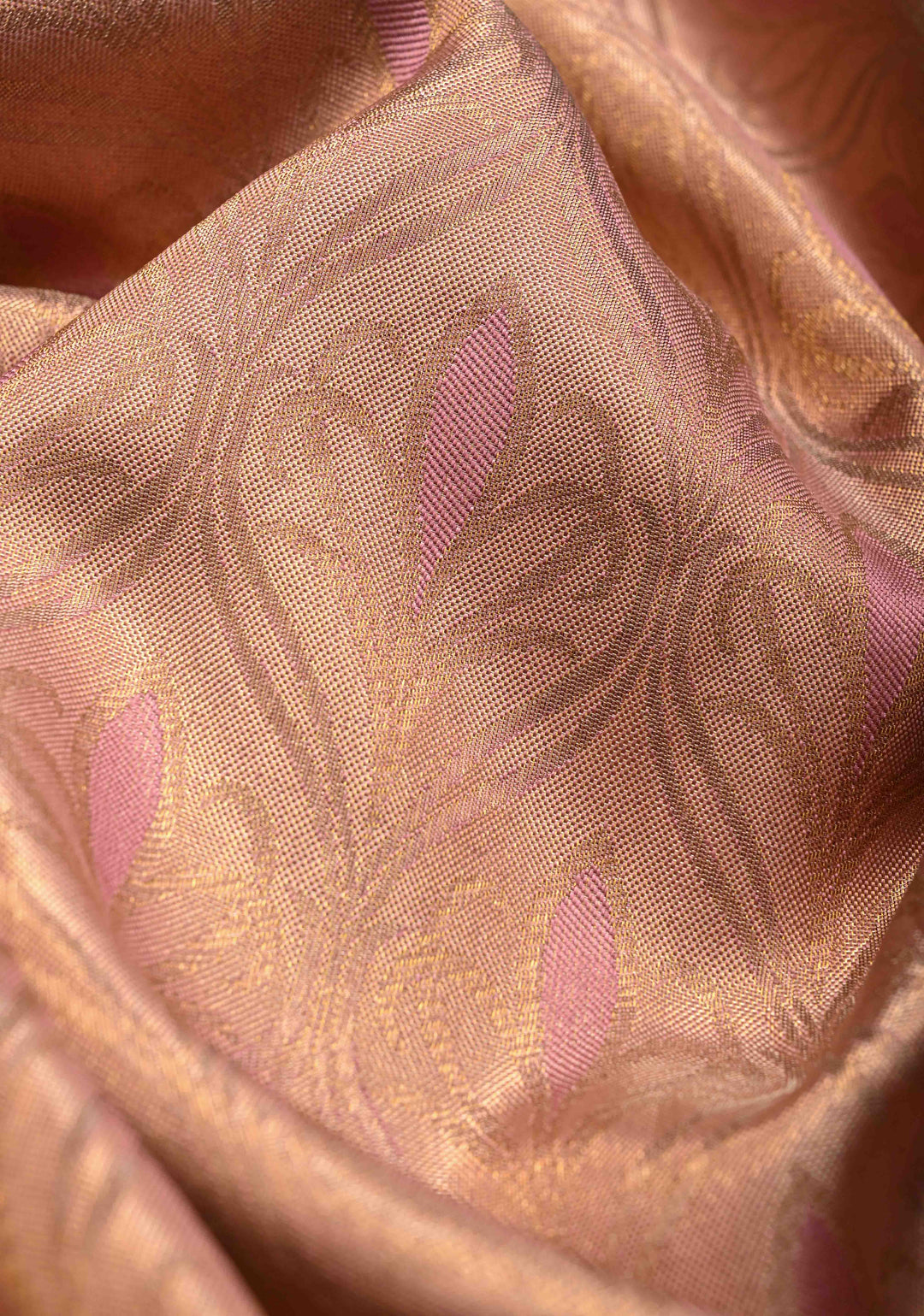 Dusty Rose Kanjivaram Tissue Pure Silk Saree with Brocade and Zari Border | SILK MARK CERTIFIED