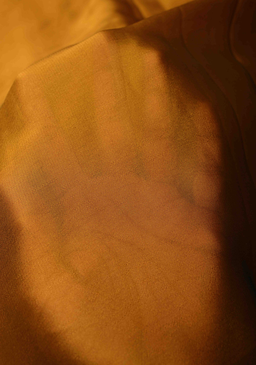 Ochre Chiffon Saree with Auto Rickshaw Hand Painted on Pallu , No Blouse Piece