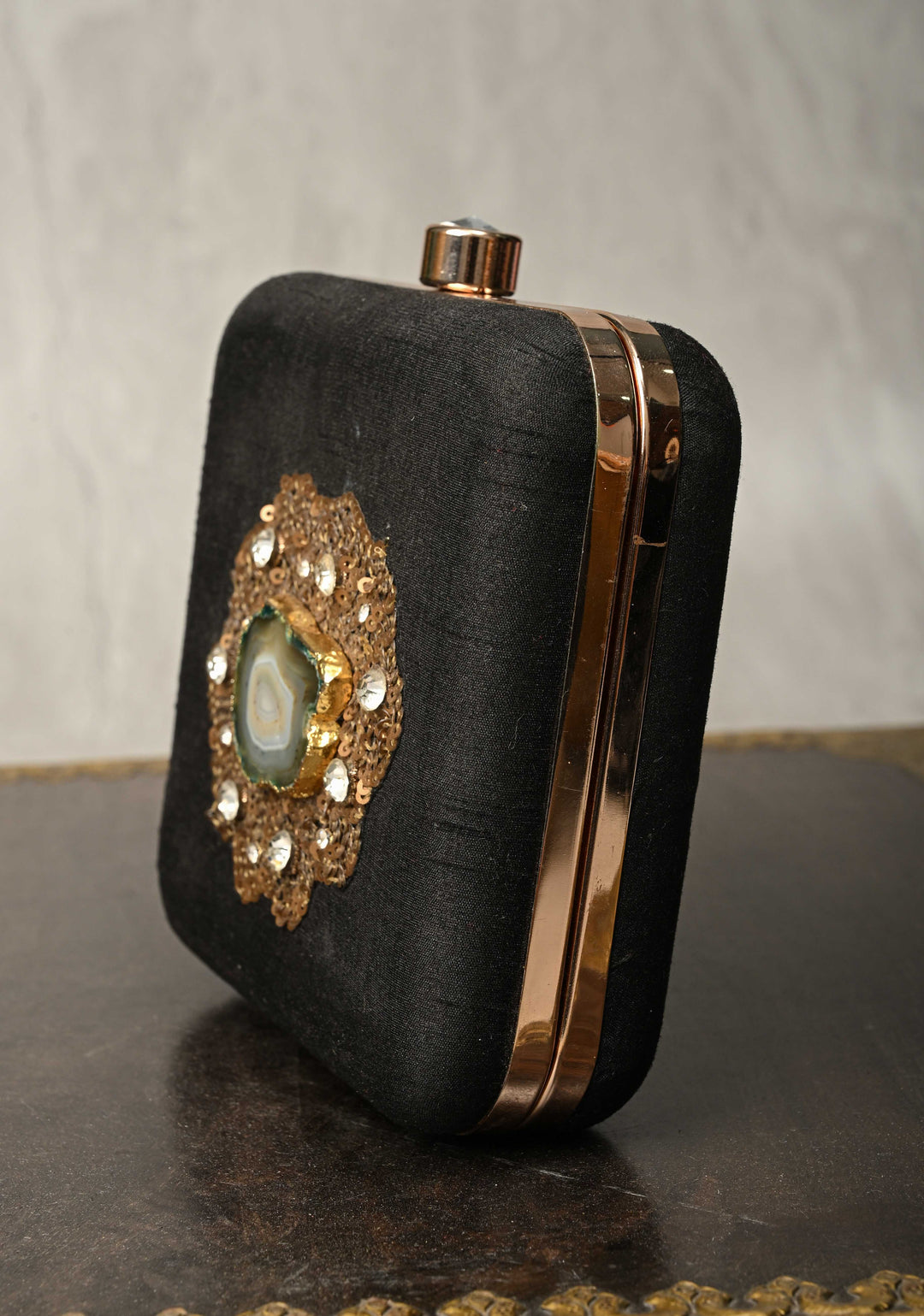 Clutch : Black Sequin and Stone Evening Clutch
