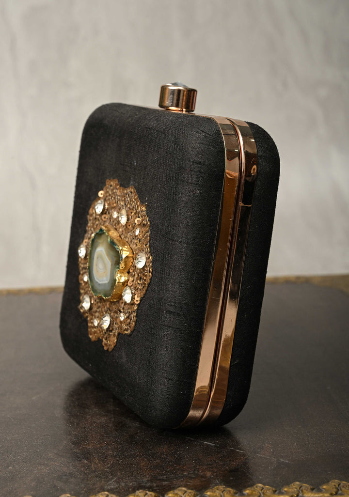 Clutch : Black Sequin and Stone Evening Clutch