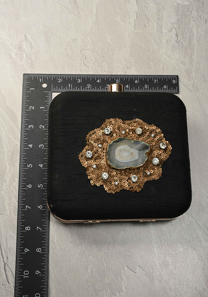 Clutch : Black Sequin and Stone Evening Clutch