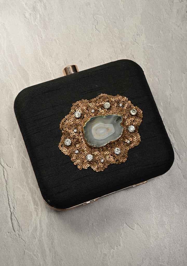 Clutch : Black Sequin and Stone Evening Clutch