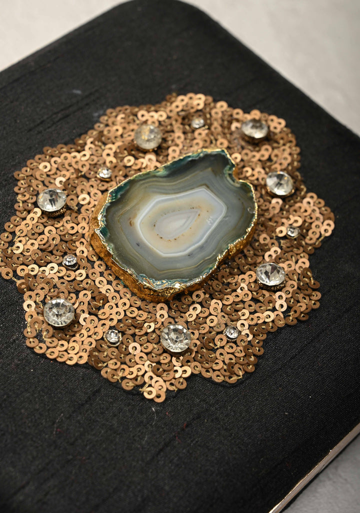 Clutch : Black Sequin and Stone Evening Clutch