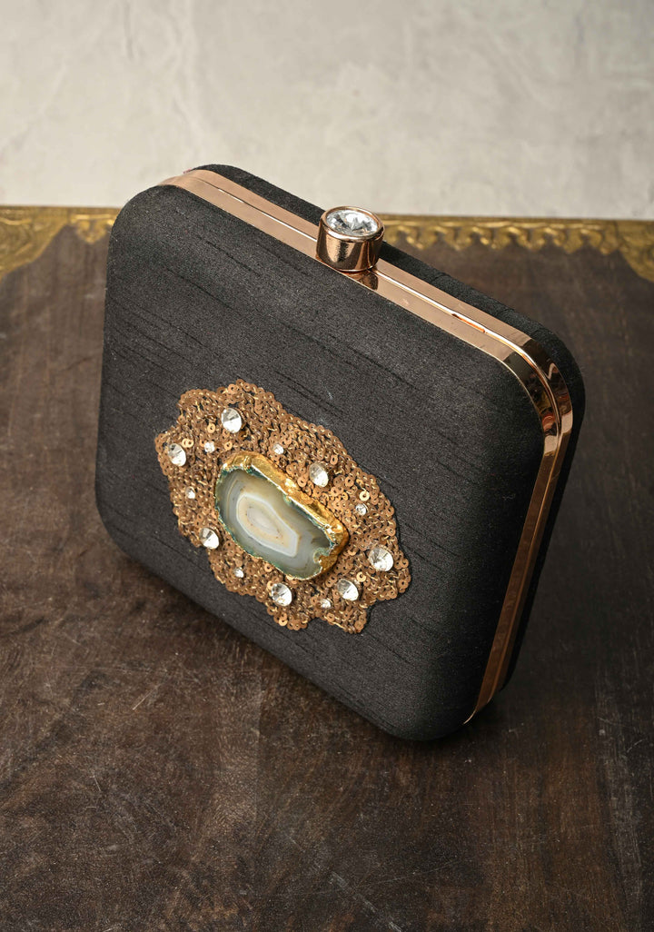 Clutch : Black Sequin and Stone Evening Clutch