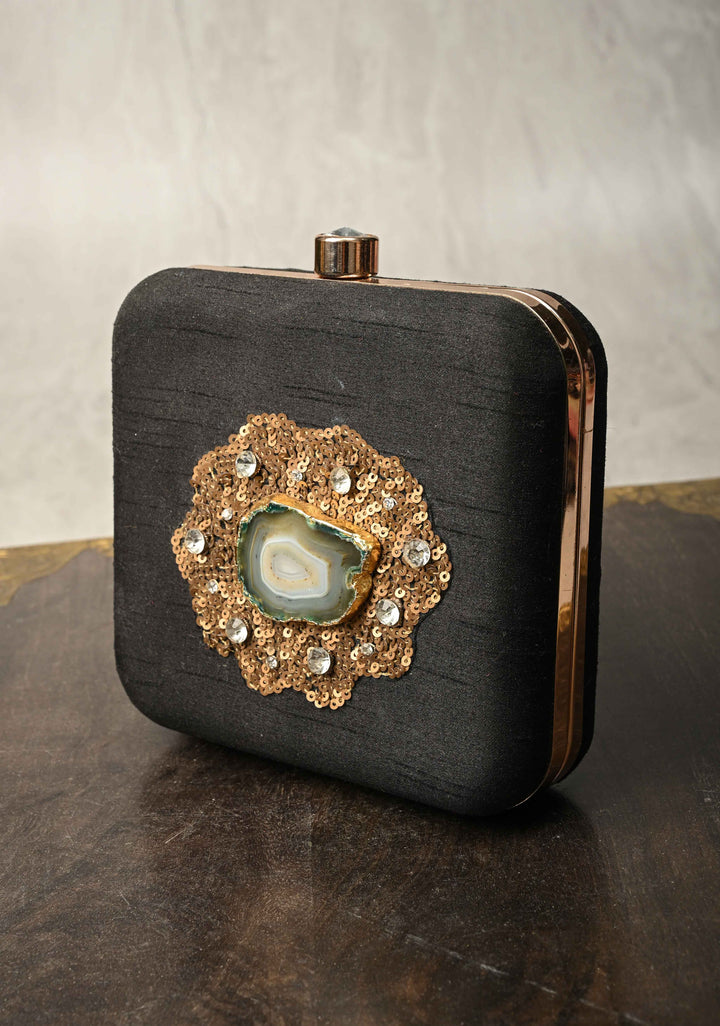 Clutch : Black Sequin and Stone Evening Clutch
