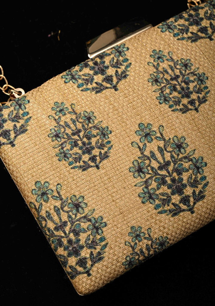 Clutch : The Moroccan Garden Clutch in Gold