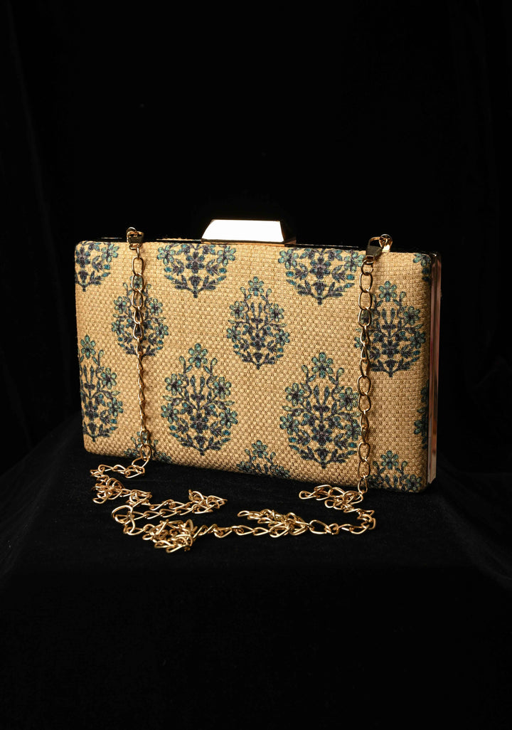 Clutch : The Moroccan Garden Clutch in Gold