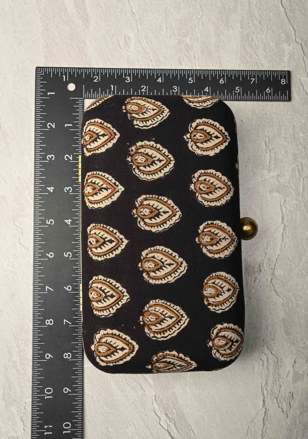 Clutch : Black Hand block Print 2 in 1 Clutch
