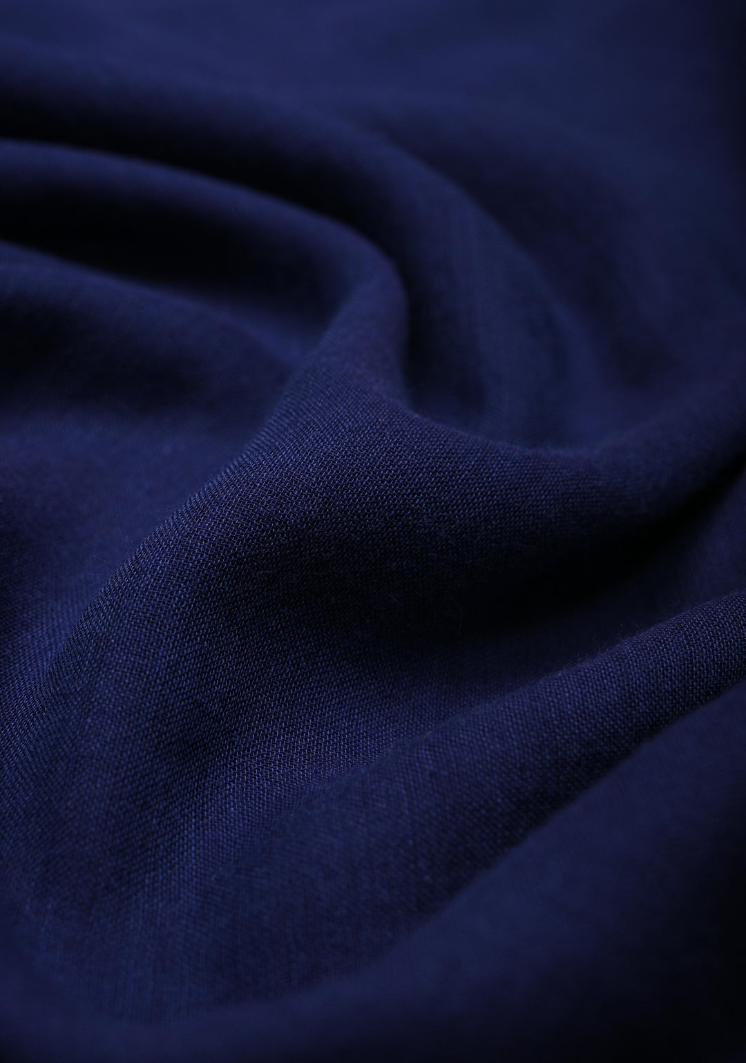 Navy Blue Mulmul Cotton Saree with tassels No Blouse piece