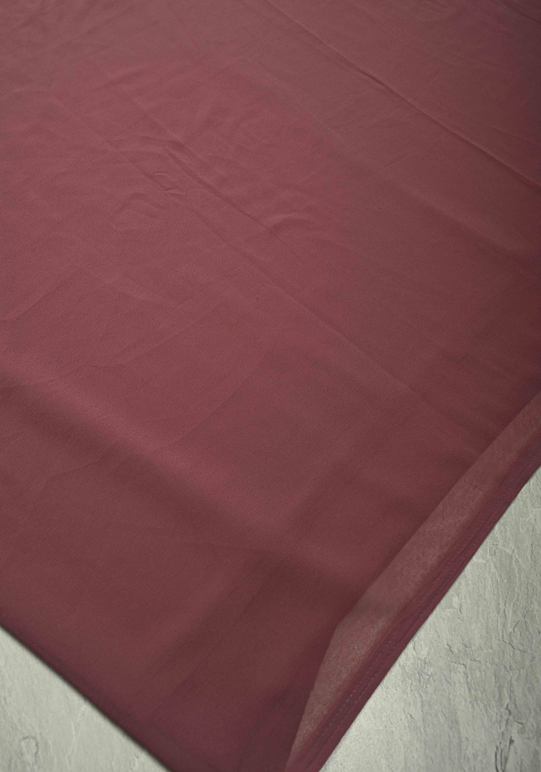 Dusty Mauve Shimmer Georgette Saree with Lotus Hand Painting on Pallu, No Blouse Piece | SHOBITAM