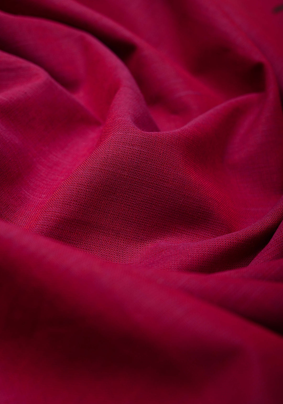 Dark Fushia Chettinad Cotton Saree with Bengali Script and Lady Handpainting on Pallu, No Blouse Piece