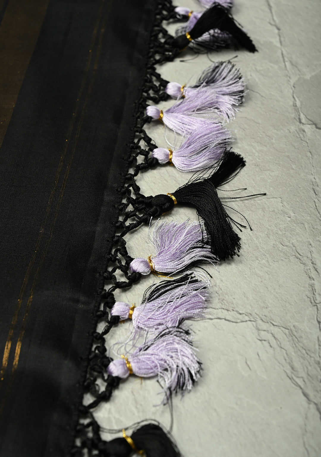 Lavender-Cream Korvai Gadwal Pure Silk Saree with Checks and Contrast Zari Border   | SILK MARK CERTIFIED