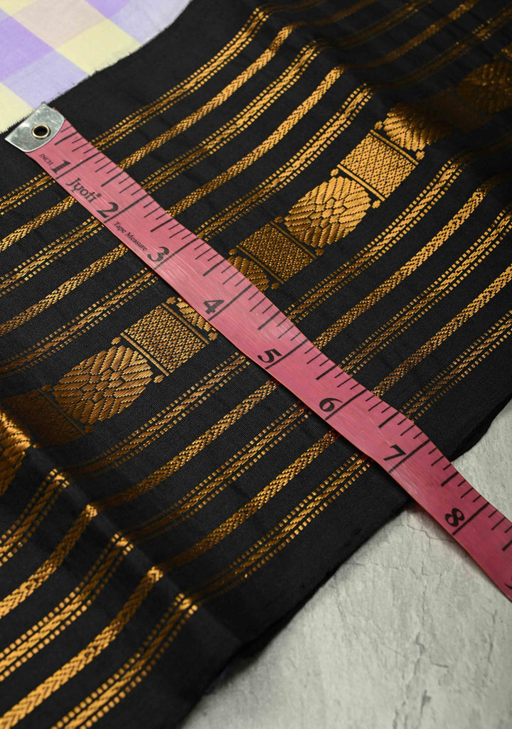 Lavender-Cream Korvai Gadwal Pure Silk Saree with Checks and Contrast Zari Border   | SILK MARK CERTIFIED