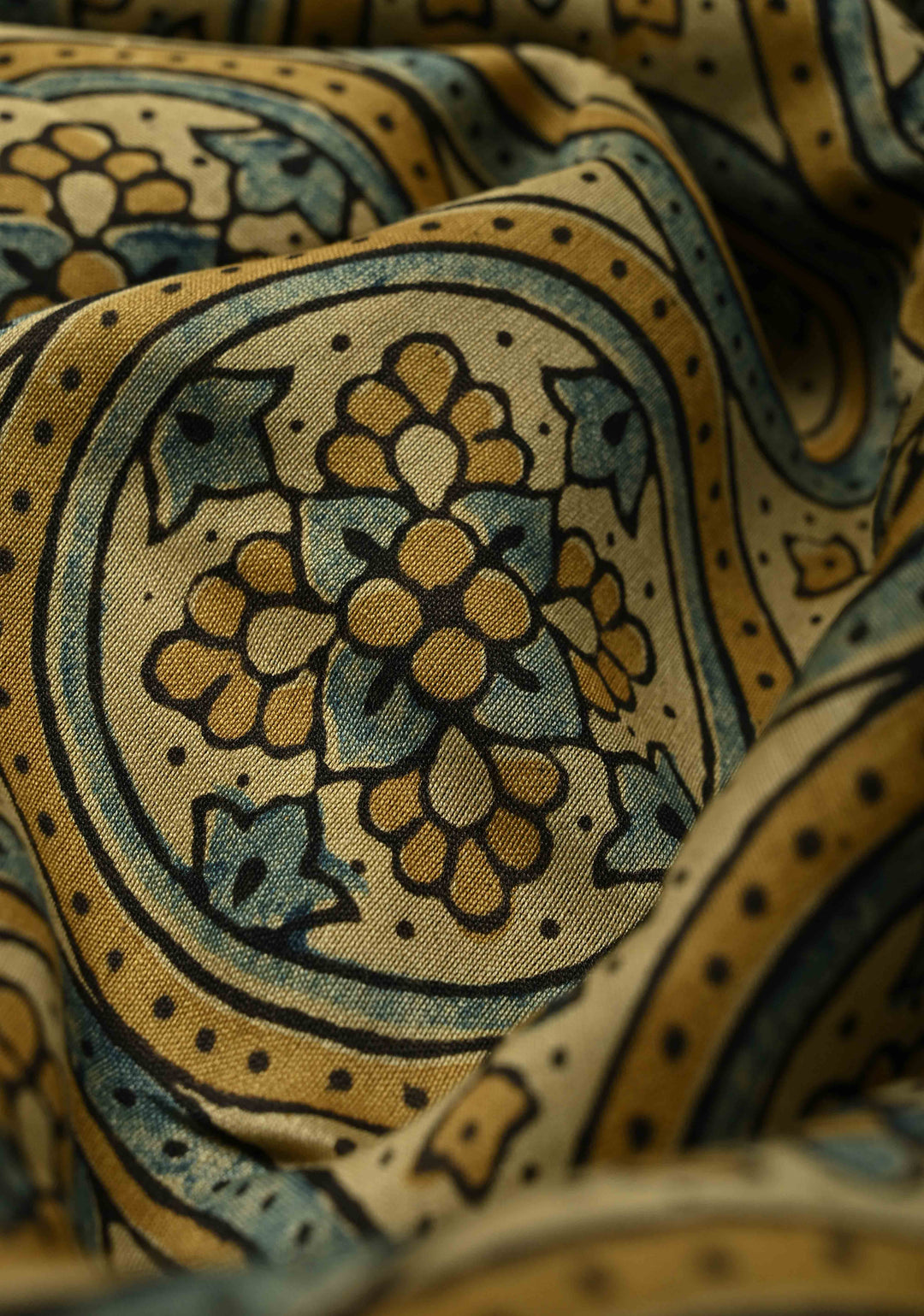 Light Orange Chanderi Silk Cotton Saree in with Bagru Hand Block Print and Minimal Zari Borders (Copy)