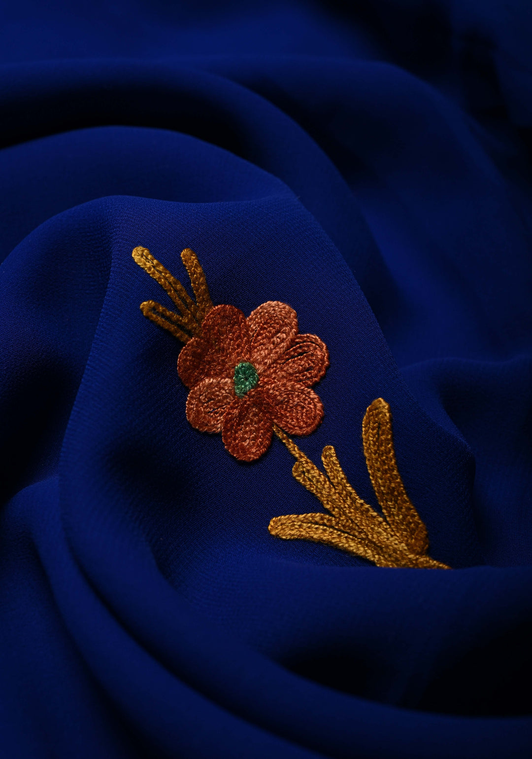 Forest Green Kashmiri Aari Georgette Saree with Floral Embroidery (Copy)