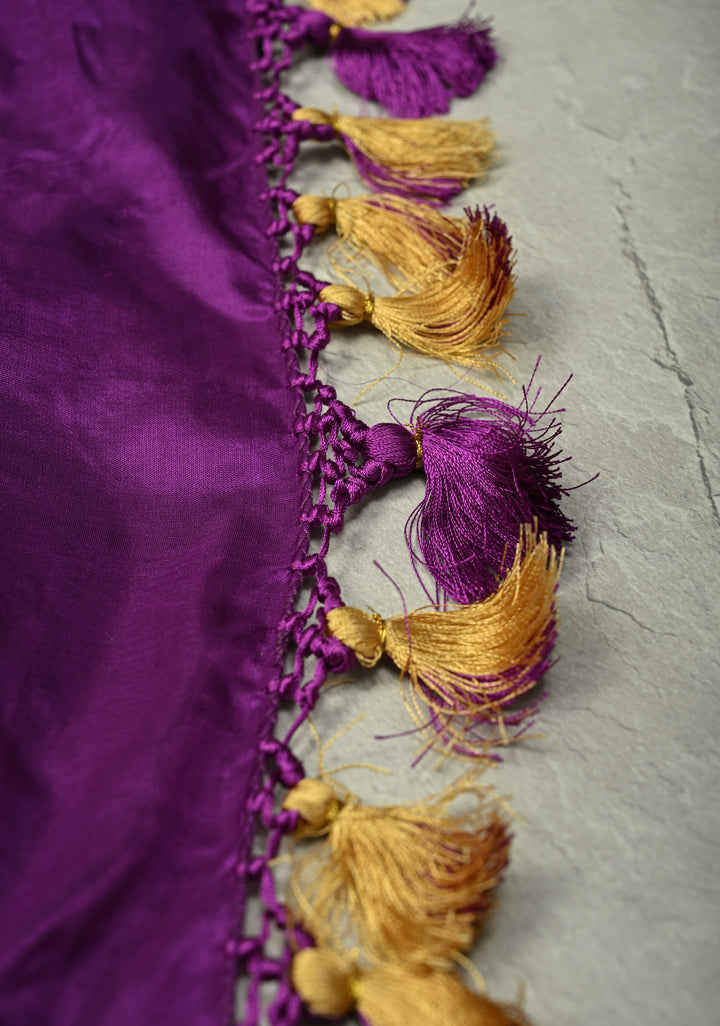 Ombre Blue Shades tone on tone Sequin on Net Saree with Rose Jaal and Two Side Fusion Banarasi Scallop Border