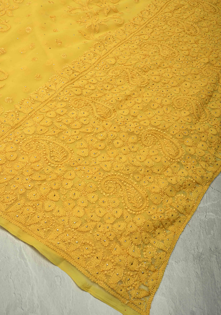 Gray Georgette Saree with Hand Chikankari tone on tone work (Copy)