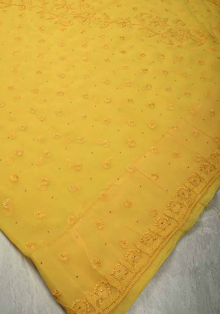 Gray Georgette Saree with Hand Chikankari tone on tone work (Copy)