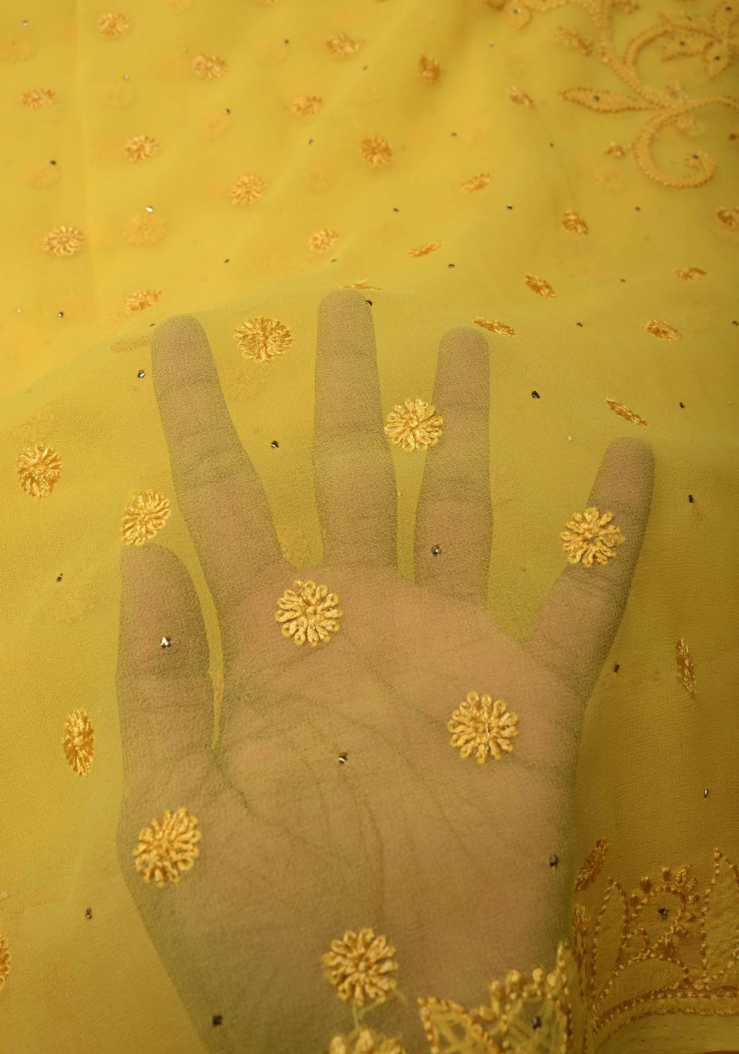 Gray Georgette Saree with Hand Chikankari tone on tone work (Copy)