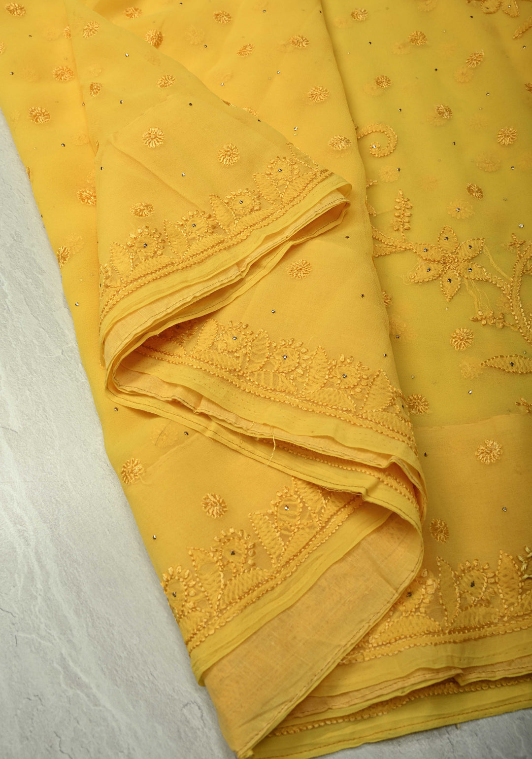 Gray Georgette Saree with Hand Chikankari tone on tone work (Copy)