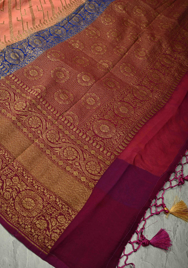 Exquisite Yellow Banarasi Georgette Silk Saree with Antique Zari Geometric Pattern and Zari Border | SILK MARK CERTIFIED (Copy)